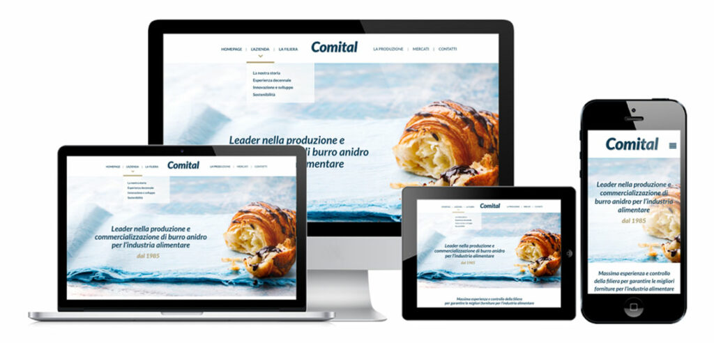 mockup sito web comital